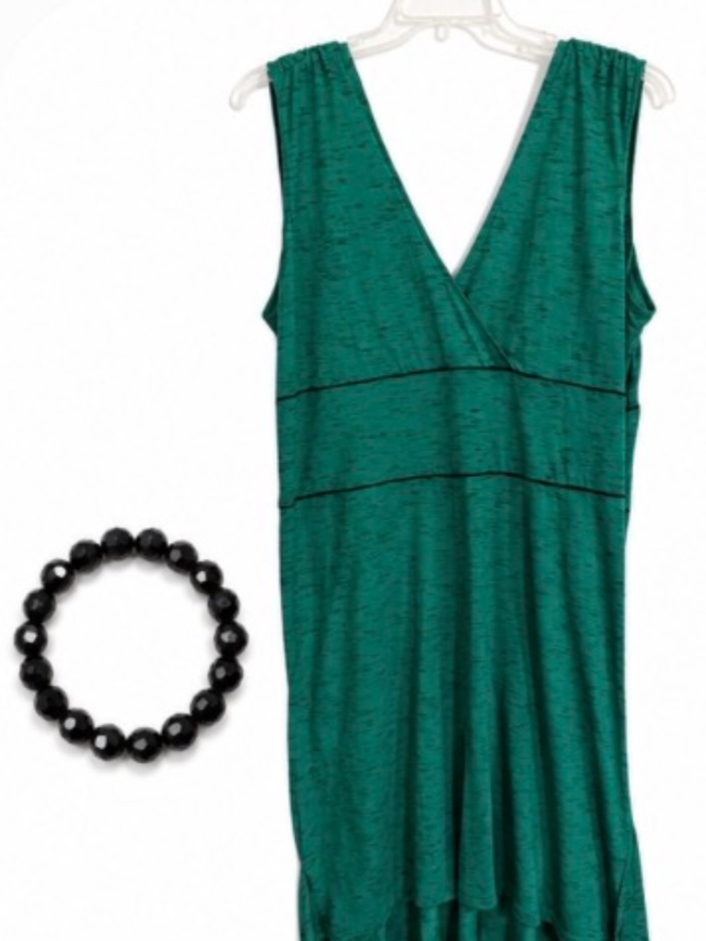 Women's Sleeveless High-Low Dress – Green –‎ Size 3X/3T